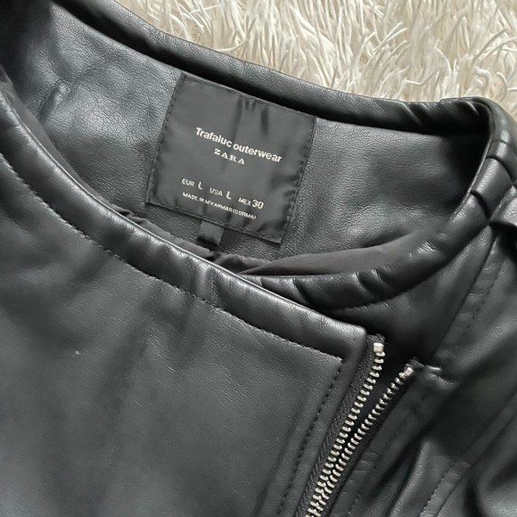 Zara Ruffled Faux Leather Jacket - Trafaluc - Picture 7 of 15